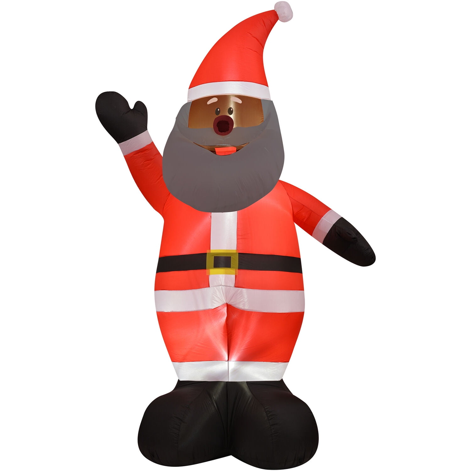 Fraser Hill Farm Tall Inflatable African American Santa Claus Outdoor