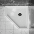 White Goodyo 36”x36” Corner Drain NeoAngle Shower Base with Durable