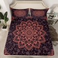 thumbnail image 2 of Manfei Boys Girls Hippie Mandala 4pcs Bed Sheets,Bohemian Theme King Sheets,Chic Floral Flowers Super Cozy Sheet Set,Super Cozy Room Decor, 2 of 7