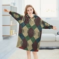 thumbnail image 5 of FORMRS Wearable Blanket Hoodie with Sleeves for Kids Cozy Flannel Sweatshirt, Green Tartan Pattern, 5 of 7