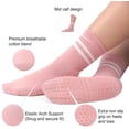 thumbnail image 5 of 4 Pairs Non Slip Grip Socks for Women, Non Skid Anti Slip Grippy Socks with Gripper for Men Women for Yoga Pilates Hospital, 5 of 7