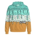 thumbnail image 3 of Boys Hoodies Ice Cream Baseball Pullover Sweatshirts Size 4-14 | Hooded with big pockets, All-over graphic print, Colorful sprinkle waffle cone, Classic pull-on, Active casual, 3 of 4