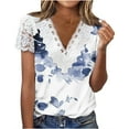 thumbnail image 2 of Aloohaidyvio Sexy Tops for Women,Womens Summer Regular Short Sleeves V Neck Button Top, 2 of 5