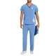 thumbnail image 2 of Penkiiy Scrubs Set para hombres, Classic V-Neck Stretch Top& Pantalones rectos Yoga Waistband XL Sky Blue, 2 of 9