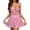 Pink, variant on Women's Sexy Lace Chemise, Spaghetti Strap Mesh Nightgown with Criss Cross Front, Sheer Sleepwear for Valentine's Day, Honeymoon, Anniversary and Romantic Nights-Blackish Green