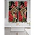 thumbnail image 2 of Christmas Poinsettia Living Room Curtains 2 Panel, Winter Cardinal Bird Pine Cone Needle Cafe Window Treatment, Extra Long Farmhouse Bedroom Bathroom Kitchen Curtains Drapes 104"x72", 2 of 6