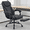 Black-w/ Foot rest, variant on TMV Office Chair, Ergonomic Big and Tall Computer Desk Chairs, Executive PU Leather Chair with Adjustable Flip-up Armrests, Lumbar Support Swivel PC Chair with Rocking Function，Black