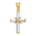 thumbnail image 1 of FB Jewels 14K Yellow Gold White Cross with Yellow X Center and Tips Pendant, 1 of 4
