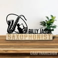thumbnail image 5 of Craftnamesign Custom Wooden Saxophone Desk Name Plate, Musical Instrument Metal Nameplate for desk, 5 of 5