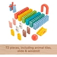 thumbnail image 6 of Fisher-Price Wooden Domino Run Playset, Preschool Building Set Game, 72 Wood Pieces, Ages 3+, 6 of 7