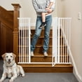 thumbnail image 2 of Uforic 55" Tall Pet Gate, Metal Pet Door Gate  for Cats Dogs,29.5"-48.5" for Doorways and Stairs, White, 2 of 9