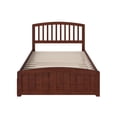 thumbnail image 6 of Modern Full Platform Bed with Footboard & Trundle - Walnut Finish Bedroom Furniture, 6 of 10
