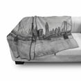 thumbnail image 3 of City Pittsburgh Soft Flannel Fleece Throw Blanket, Panoramic View of Pittsburgh Greyscale Gloomy Weather Cityscape, Cozy Plush for Indoor and Outdoor Use, 70" x 90", Pale Taupe and Grey, by Ambesonne, 3 of 6