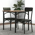 thumbnail image 2 of Space-Saving 3 Piece Dining Set for 2 – Modern Wooden Table & 2 Upholstered Metal Chairs – Compact Kitchen & Breakfast Nook Furniture – For Small Apartments – Easy Assembly – Set of Two Dining Chairs, 2 of 7