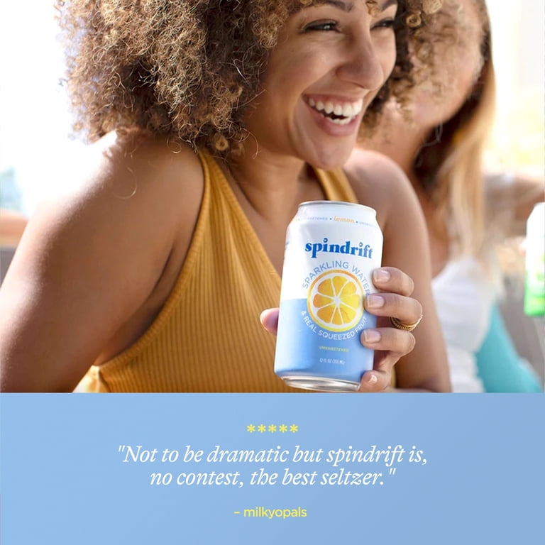 Spindrift Lemon Sparkling Water, 12 fl oz Cans, 8 Pack photo 5