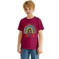 thumbnail image 4 of Gelikeya Kids 100 Days of School Shirt Boys Girls Short Sleeve Cute Cartoon Rainbow Printed T Shirts Summer Outfit Clothes , 8-9 Years, 4 of 8