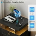 thumbnail image 5 of Nightstand Set 2 with Gun Drawer, Bedside Table with Wireless Charging Station, Auto Senor Night Stand with 3-Color LED Light, Modern End Table for Bedroom(Black), 5 of 9