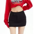 thumbnail image 2 of Black Mini Skirt Women Summer Y2K Aesthetic Elastic High Waist Shorts Slim A Line Skirt Fashion Casual Streetwear Kawaii-Black-M, 2 of 7