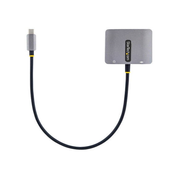 StarTech.com USB C Video Adapter, USB C to HDMI VGA Multiport Adapter w/ 3.5mm Audio Output, 4K 60Hz, HDR, 100W PD 3.0, USB C Monitor Adapter for Laptop, Thunderbolt 3/4 Compatible - USB C Display Travel Adapter (122-USBC-HDMI-4K-VGA) - Docking station - USB-C / Thunderbolt 3 / Thunderbolt 4 - VGA, HDMI