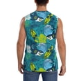 thumbnail image 4 of Kdxio Shark And Leaves for Men's Muscle T-shirt,Sleeveless for Workout Running Athletic Gym Lounge Casual, 4 of 7