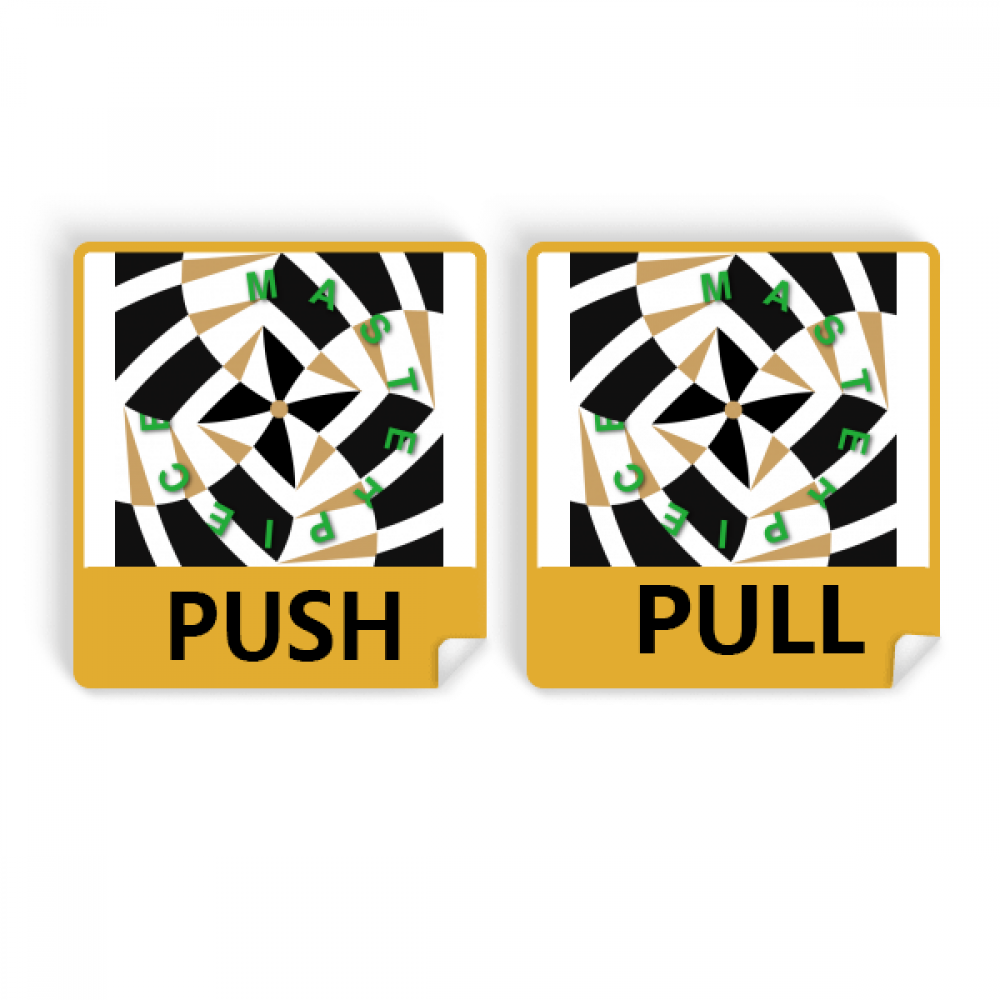 Masterpiece Interval Block Confusion Push Pull Door Sign Vinyl Stickers