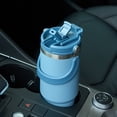 thumbnail image 3 of TYESO Tumbler with Flip Straw & Sip Lid, Vacuum Insulated Water Bottle, Double Wall Stainless Steel Coffee Cup Travel Mug Leak Proof (White, 40 OZ), 3 of 7