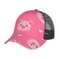 thumbnail image 7 of Disketp Cartoon Pigs and Hearts Print Trucker Hat Men Women - Mesh Baseball SnapBack Cap, 7 of 7