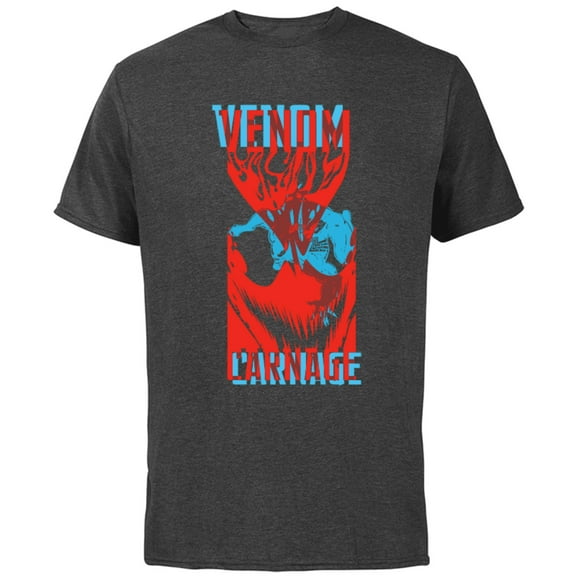 Marvel Venom: Let There Be Carnage Blue Red Overlay Standard - Short Sleeve Cotton T-Shirt for Adults - Customized-Charcoal