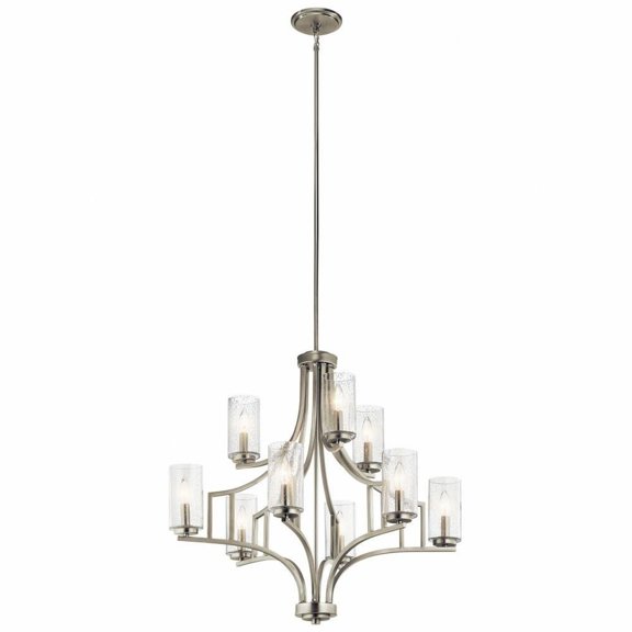 Transitional Nine Light Chandelier-Brushed Nickel Finish Bailey Street Home 147-Bel-2748748