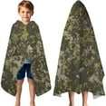 thumbnail image 3 of Olive Green Camo Mottled Pattern Hooded Bath Towel，60"x35" for Ages 3 To 12 Kids, Quick Dry Lightweight Soft Microfiber Hood Beach Towel Cover Up for Kids, 3 of 7