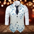 thumbnail image 2 of ZTKWD Mens Suits Vest Valentines Heart Print Pattern Button Down Blazer Fashion Lightweight Slim Casual Suit Jacket, 2 of 5