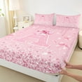 thumbnail image 3 of Castle Fairy Girls Monogrammed Letter 3pcs Twin Sheet Sets,Sparkling Sequin Crystal Twin Fitted Sheet,Pink Bowknot Breathable Flat Sheet,Super Cozy Room Decor, 3 of 7