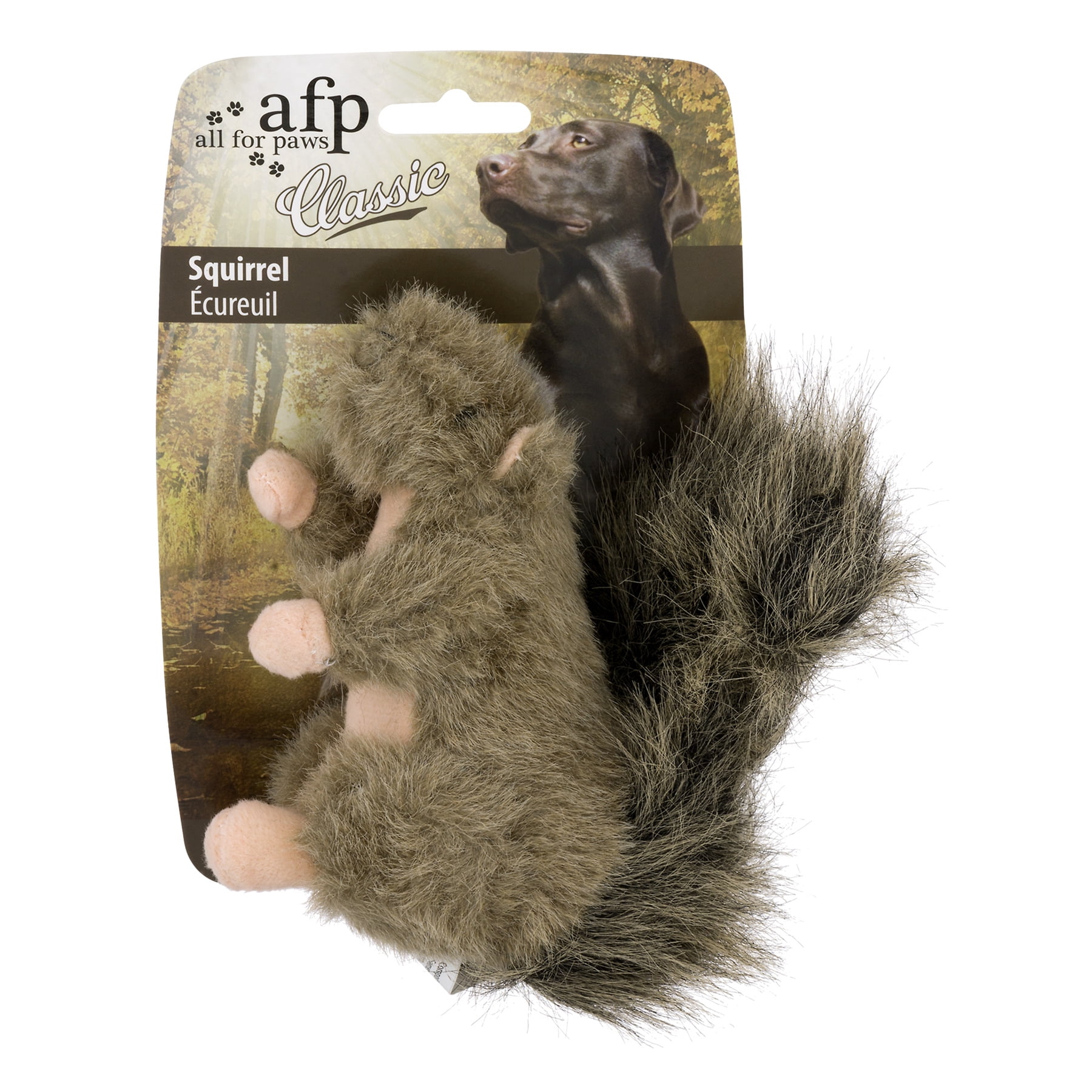 ALL FOR PAWS Pet Squirrel Squeaky Plush Toys Tree Trunk Burrow with 2 Cute Squeaky Squirrel -Hide and Seek Activity for Dogs 25 x 30 x 18 cm /10 x 11.7 x 7 Inch