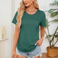 thumbnail image 2 of Shirts For Women Sevevn Womens Fashion Summer Casual Solid Short Sleeve Blouse T-Shirt Lightweight Top, 2 of 8