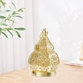 thumbnail image 1 of Lámpara de jardín portátil con forma de calabaza hueca, candelabro de mesa, portavelas decorativo para patio, hogar, estante, fiestas. oro, 1 of 8