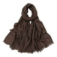 thumbnail image 4 of GPOECD Solid Color Long Scarf for Soft Breathable Versatile Fashion Wrap Shawl Elegant Daily Wear Neck Scarf for Women with Lightweight Z11-Coffee,One Size, 4 of 5