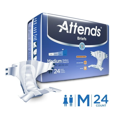 Attends Briefs Unisex with Advanced DermaDry™ Technology for Adult Incontinence Care (Choose Your
