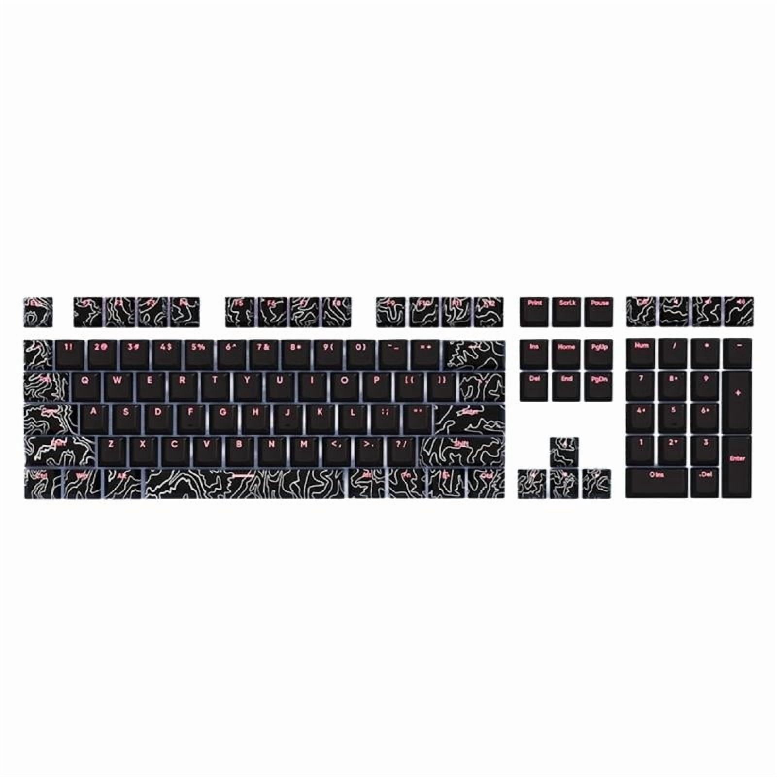 108 Keys PBT Dye Sublimation Keycaps Line White Front Print Backlit Shine Through Keycaps for M Keyboard