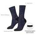 thumbnail image 4 of Rateoe Copper-Gold Gloss Outline Navy Dark Blue for Women Casual Calf Socks - Cute Crew Socks - Thin Soft Above Ankle Socks Size 5-11, 4 of 6