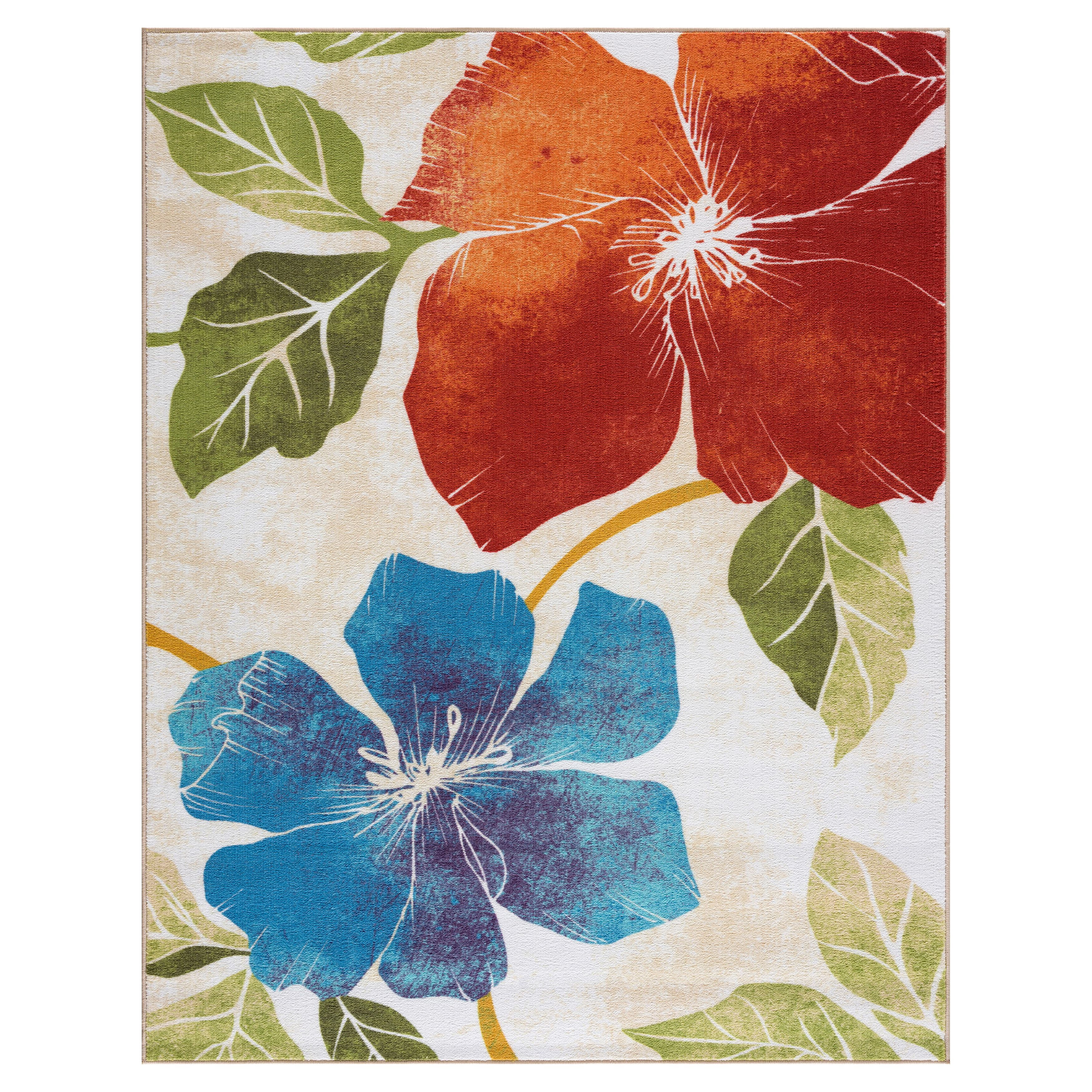 CAMILSON Solana Non Slip Modern Floral Indoor Area Rug Multicolor 5x7