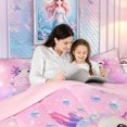 thumbnail image 4 of meiyoeat Kawaii Axolotl Letter S Twin Comforter Sets for Boys Girls, Galaxy Animal Bedding Set, Pink Purple, Pink Reversible, 2-Piece, 1 Comforter and 1 Pillowcase, 4 of 6