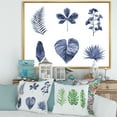 thumbnail image 2 of Designart 'Abstract Set Of Plant Leaves Blue' Traditional Framed Canvas Wall Art Print, 2 of 5