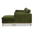 thumbnail image 3 of Performance Velvet Sectional Sofa with Reversible Chaise, 89" Green Modern Farmhouse Design, 3 of 5