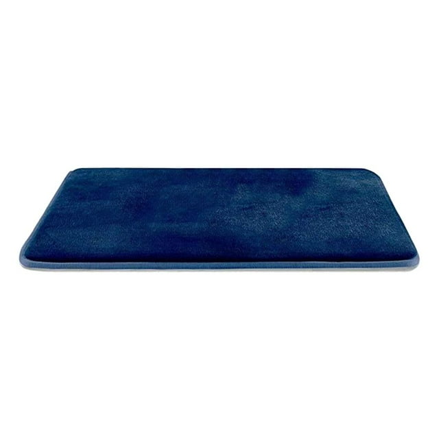 Rongfmy Soft Memory Foam Bath Mat, Non- Absorbent Velvet Bath Rug, Rug, Blue 50x80cm