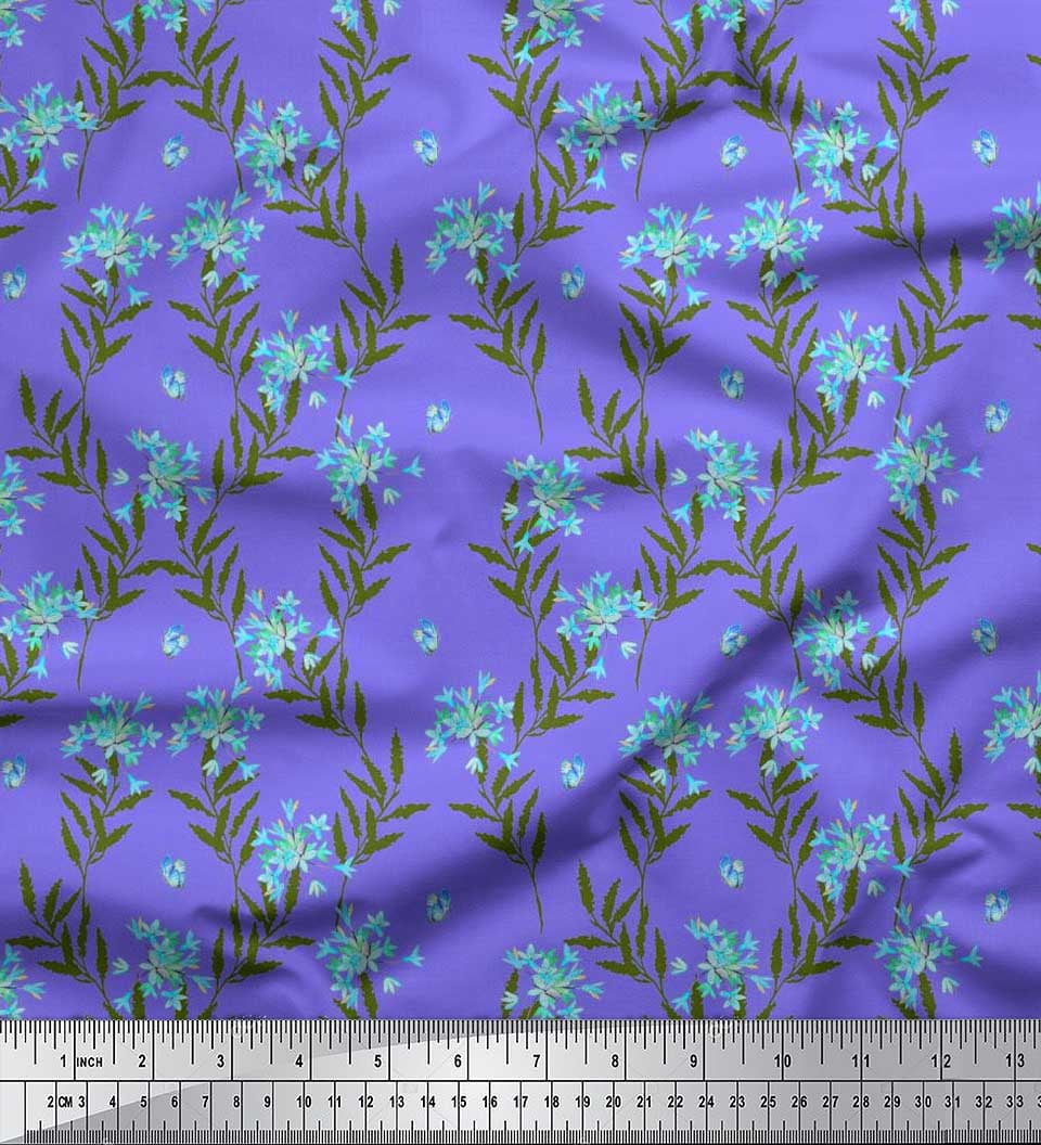 Soimoi Japan Crepe Purple Fabric - By The Yard - 42 Inch
