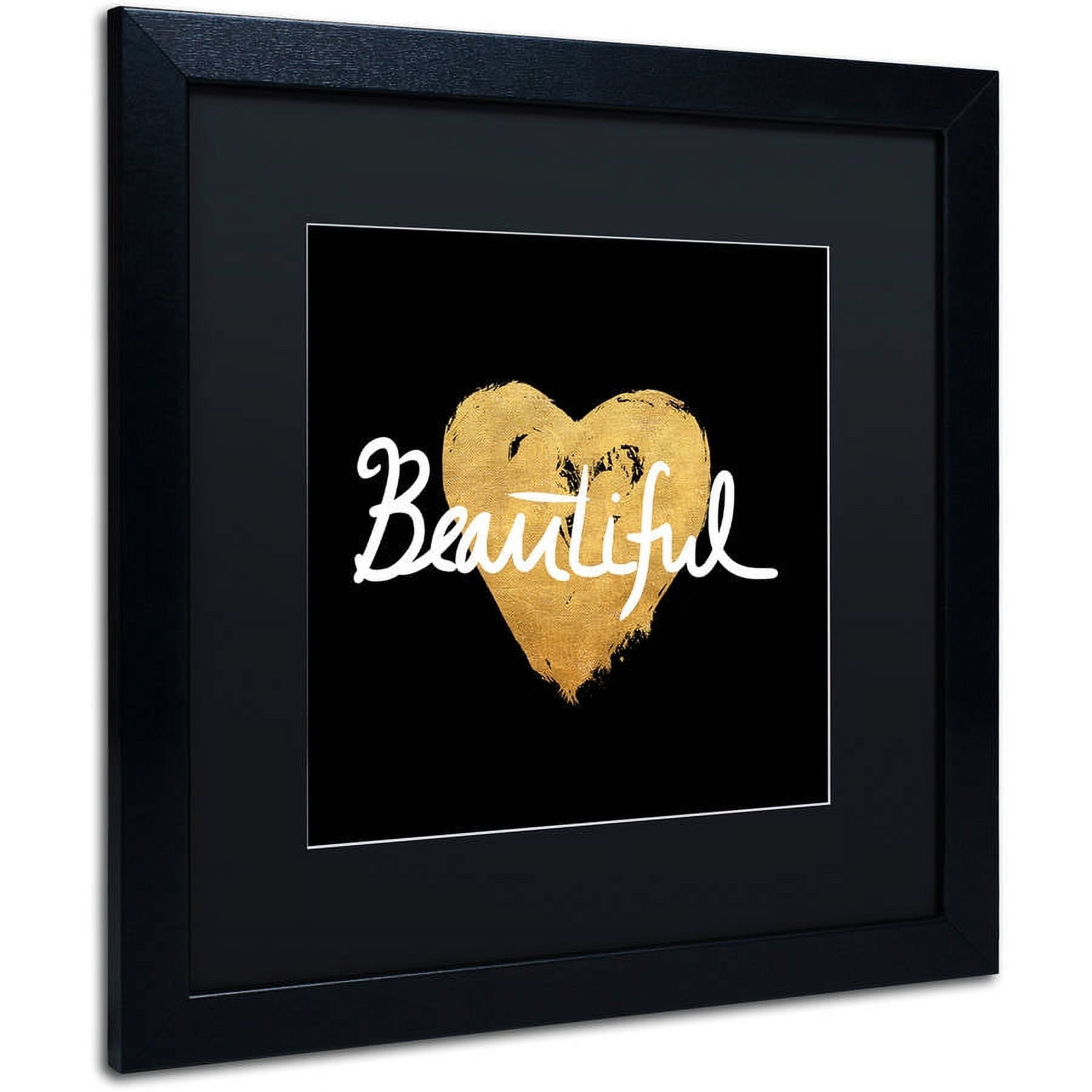 Trademark Fine Art "Beautiful On Black" Canvas Art by Lisa Powell Braun, Black Matte, Black Frame