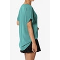 thumbnail image 4 of Women's PLUS Lightweight Woven Dolman Short Sleeve Boat Neck Relaxed Blouse Basic Top, 4 of 7