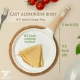 thumbnail image 6 of Moss & Stone 9.5 Inch Nonstick Crepe Pan with Spreader, Dosa Pan for Roti Dosa Tawa Comal Para Tortillas, Ceramic Flat Skillet Pan Induction Compatible, Pancake Pan for Stove Top - White, 6 of 6