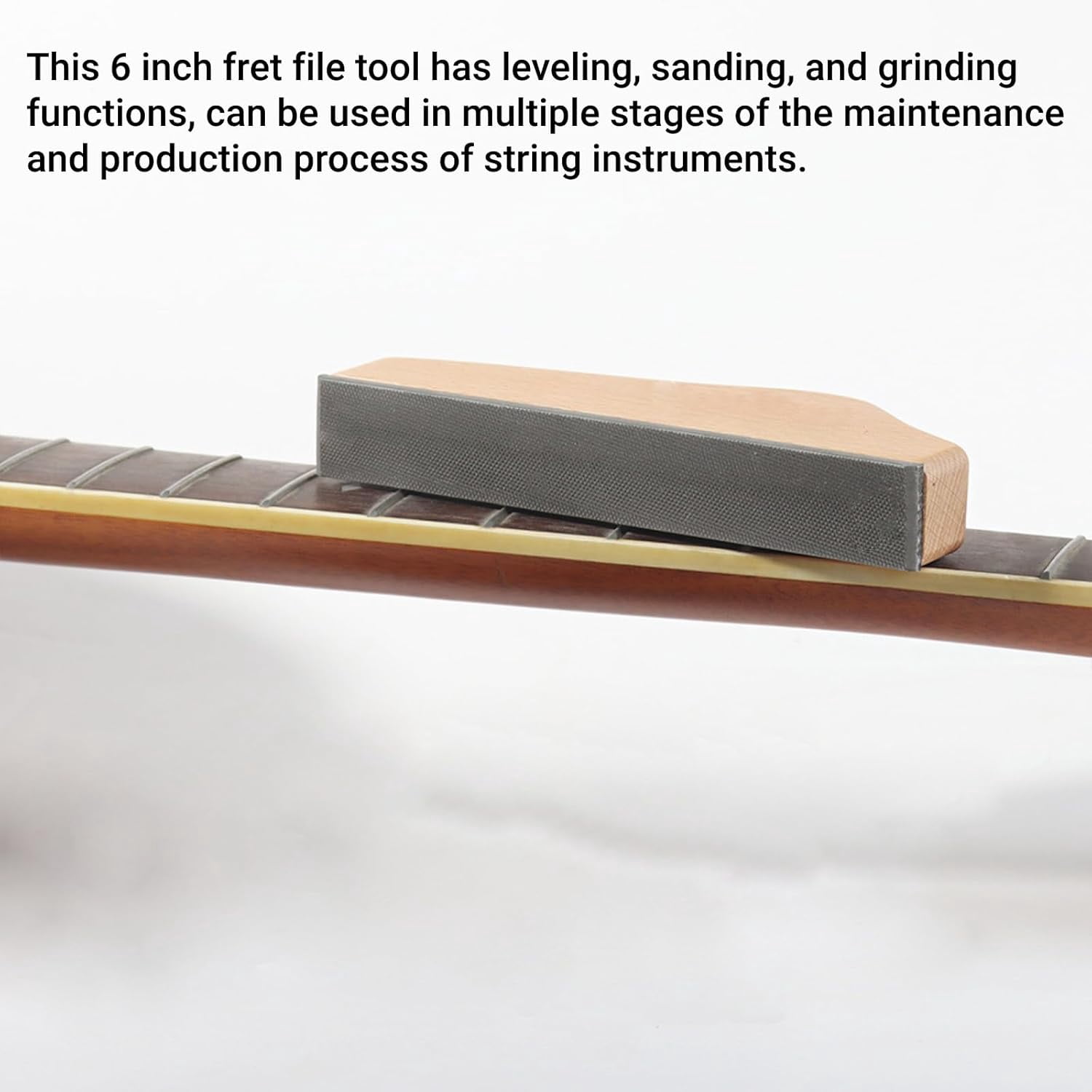 RVKXHD Fret Leveling Beam 6 Inch Guitar Fret Leveling File with Precision Ground Surface for Guitar Bass Fretwork Professional Luthier Maintenance Tool