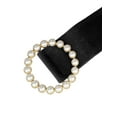 thumbnail image 2 of Cinturón de cintura de mujer plus size con hebilla de perlas falsas Inspire Chic, cinturones anchos de terciopelo vintage para vestido de 30.31-37.01" negro, 2 of 5